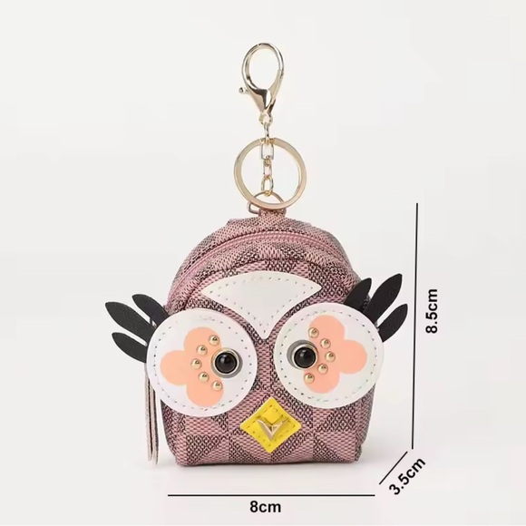 Cute Owl Card Holder Keychain - Black/Brown - Picture 5 of 5